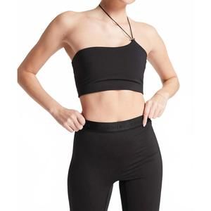 NEW BANDIER asymmetric toggle sports bra in black